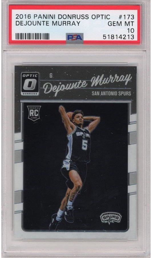 Graded 2016-17 Panini Donruss Optic Dejounte Murray #173 Rookie RC Basketball Card PSA 10 Gem Mint - Sport Cards
