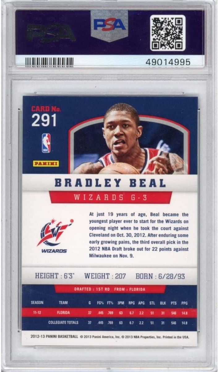 Graded 2012-13 Panini Bradley Beal #291 Rookie RC Basketball Card PSA 10 Gem Mint - Sport Cards