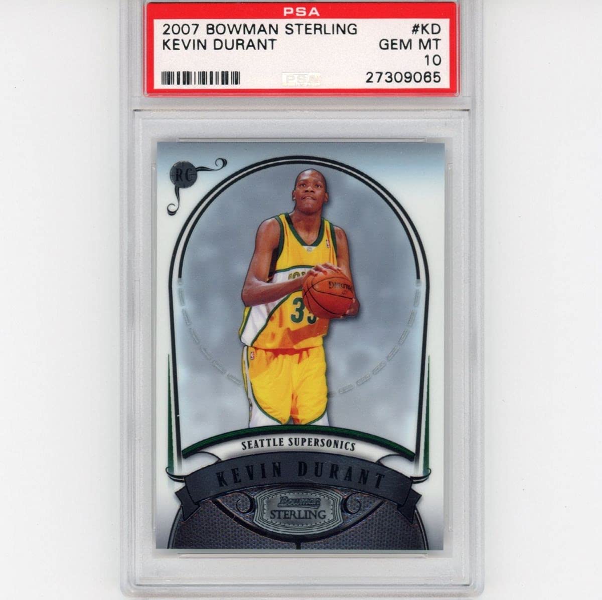 Graded 2007-08 Bowman Sterling Kevin Durant #KD Rookie RC Basketball Card PSA 10 Gem Mint