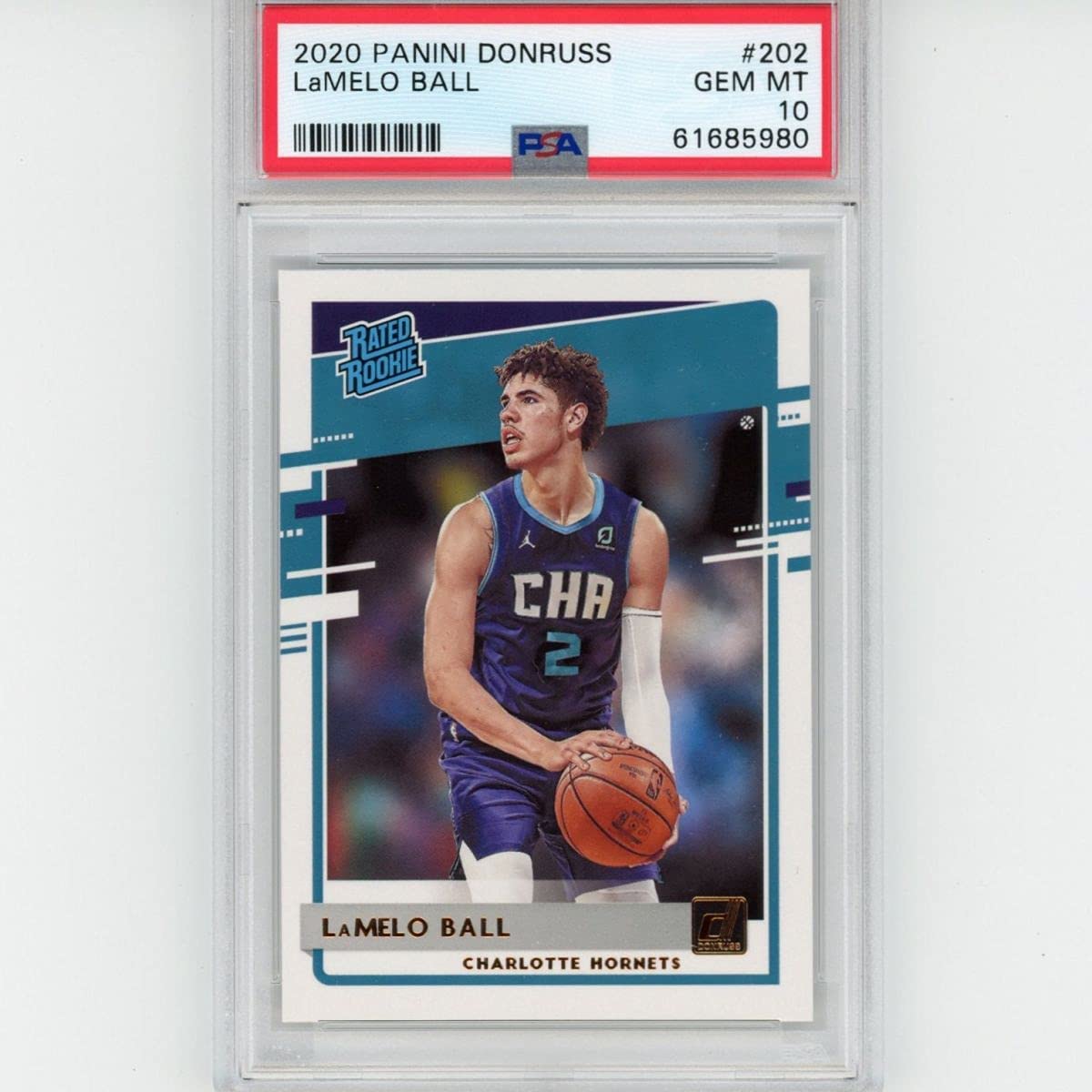 Graded 2020-21 Panini Donruss LaMelo Ball #202 Rated Rookie RC Basketball Card PSA 10 Gem Mint