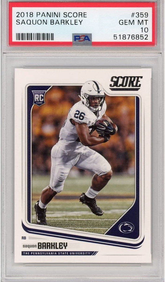 Graded 2018 Panini Score Saquon Barkley #359 Rookie RC Football Card PSA 10 Gem Mint