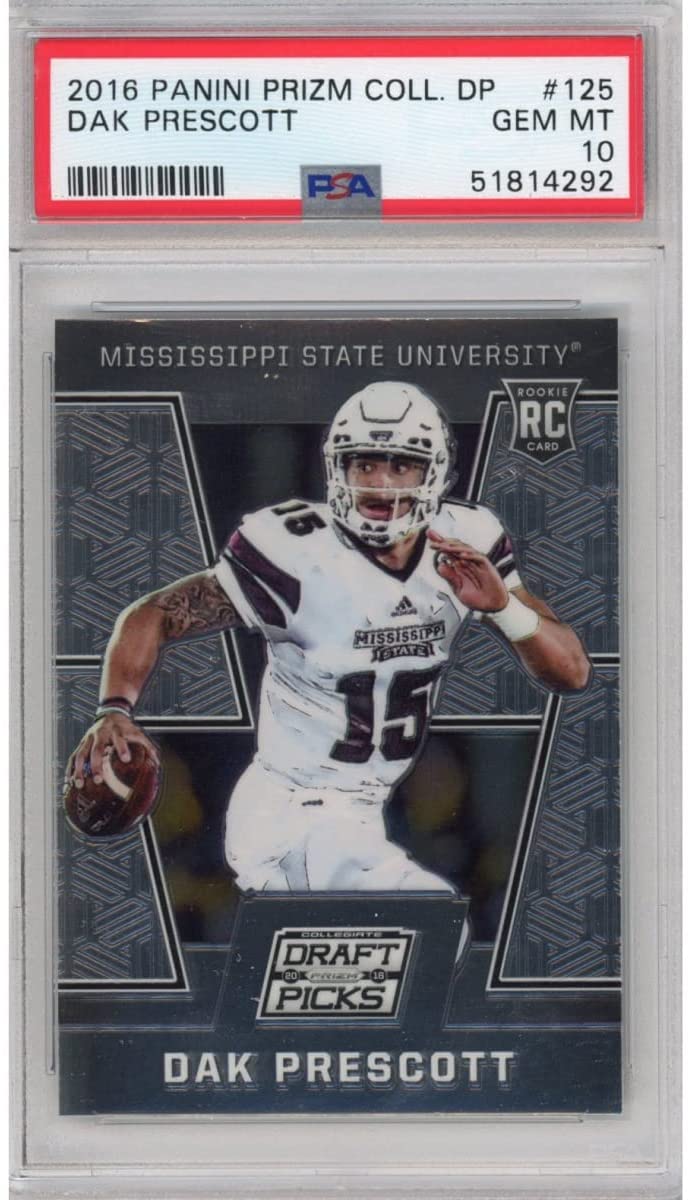 Graded 2016 Panini Prizm College Draft Picks Dak Prescott #125 Rookie RC Football Card PSA 10 Gem Mint