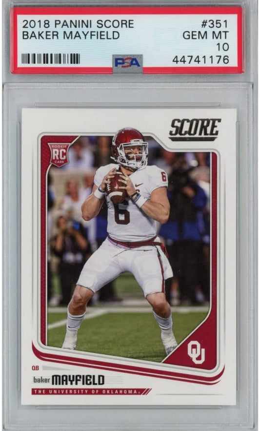 Graded 2018 Panini Score Baker Mayfield #351 Rookie RC Football Card PSA 10 Gem Mint