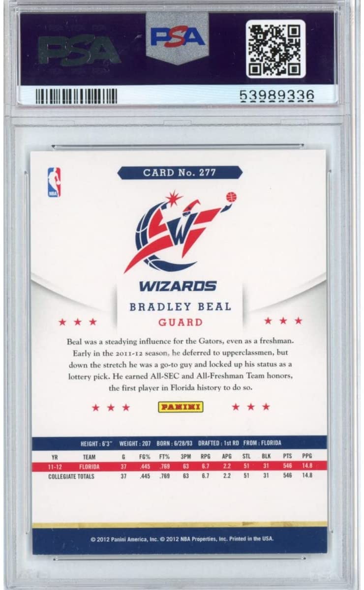 Graded 2012-13 Panini Hoops Bradley Beal #277 Rookie RC Basketball Card PSA 10 Gem Mint - Sport Cards