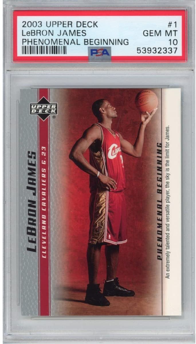 Graded 2003-04 Upper Deck UD LeBron James #1 Phenomenal Beginning Rookie RC Basketball Card PSA 10 Gem Mint