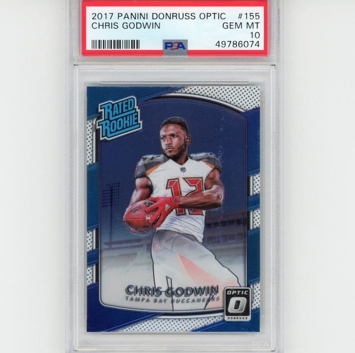 Graded 2017 Panini Donruss Optic Chris Godwin #155 Rated Rookie RC Football Card PSA 10 Gem Mint - Sport Cards