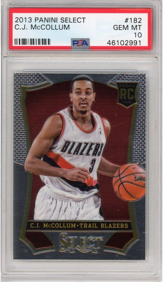 Graded 2013-14 Panini Select CJ C.J. McCollum #182 Rookie RC Basketball Card PSA 10 Gem Mint - Sport Cards