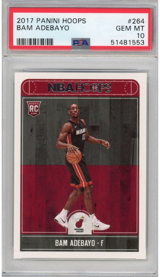 Graded 2017-18 Panini Hoops Bam Adebayo #264 Rookie RC Basketball Card PSA 10 Gem Mint