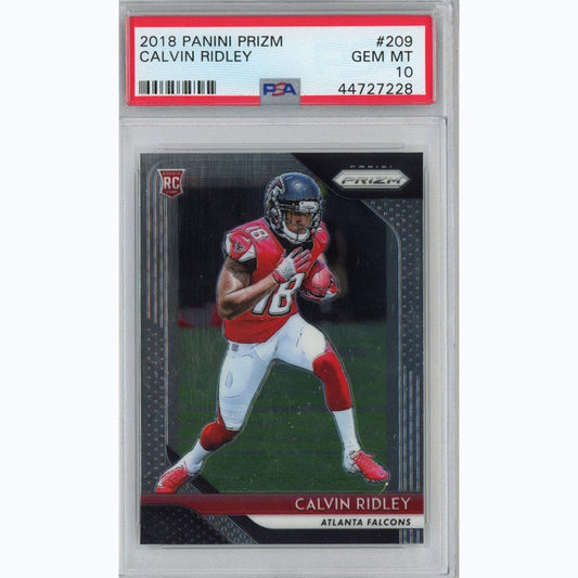 Graded 2018 Panini Prizm Calvin Ridley #209 Rookie RC Football Card PSA 10 Gem Mint