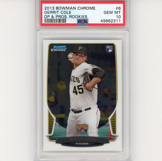 Graded 2013 Bowman Draft Picks & Prospects Chrome Gerrit Cole #6 Rookie RC Baseball Card PSA 10 Gem Mint