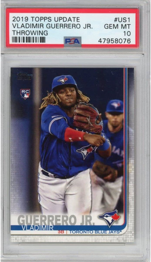 Graded 2019 Topps Update Vladimir Vlad Guerrero Jr. #US1 Throwing Rookie RC Baseball Card PSA 10 Gem Mint