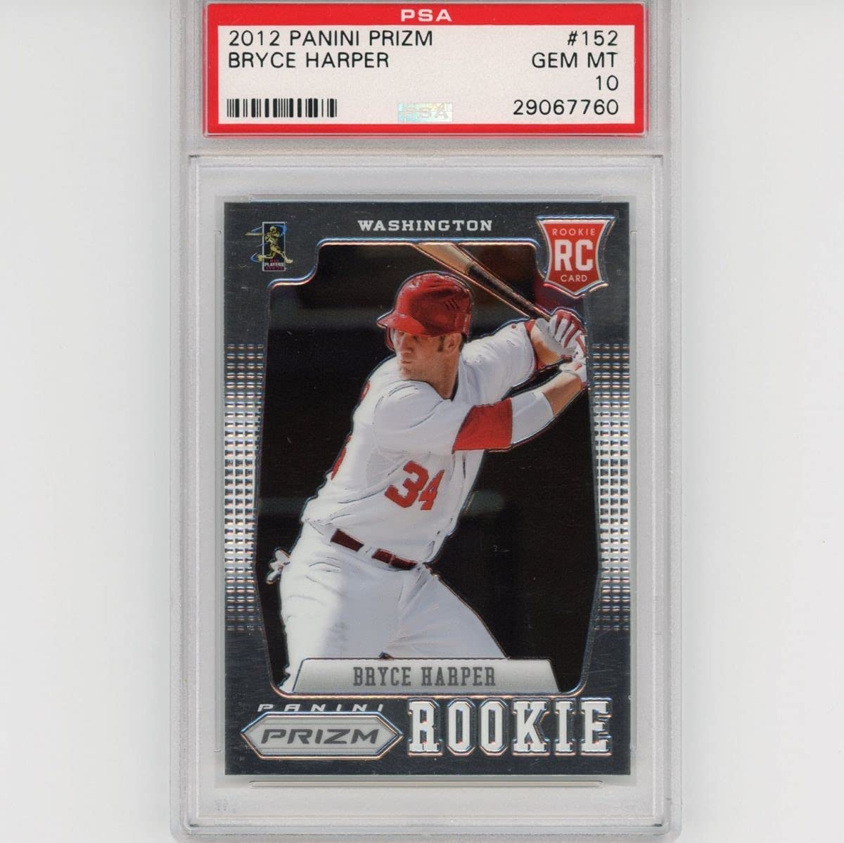 Graded 2012 Panini Prizm Bryce Harper #152 Rookie RC Baseball Card PSA 10 Gem Mint