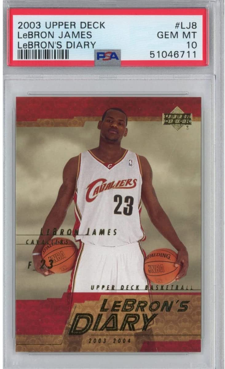 Graded 2003-04 Upper Deck LeBron James #LJ8 Diary Rookie RC Basketball Card PSA 10 Gem Mint