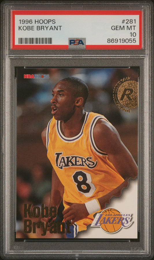 Graded 1996 Fleer Hoops Kobe Bryant #281 Rookie RC Basketball Card PSA 10 Gem Mint