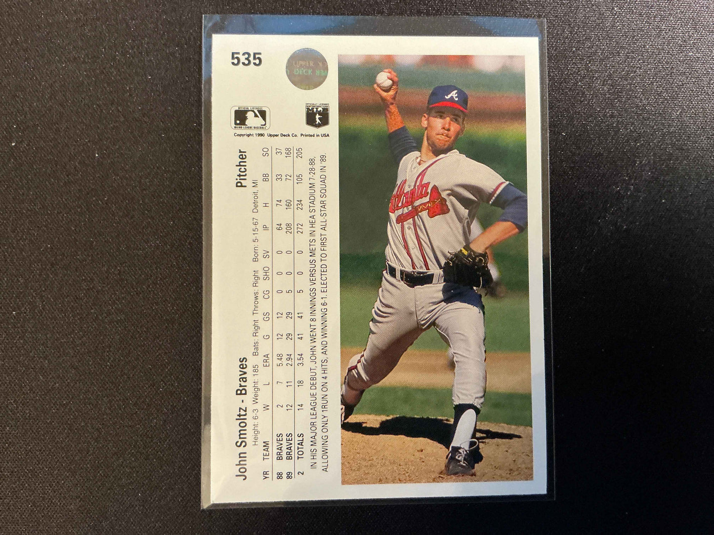 1990 Upper Deck #535 John Smoltz Card