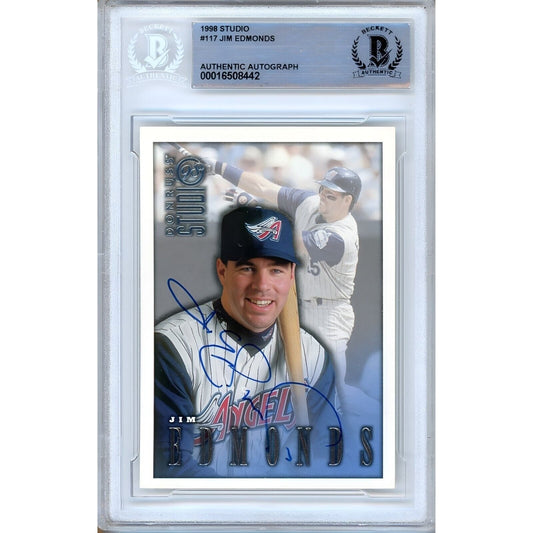1998 Donruss — Jim Edmonds LA Angels LA Angels Autographed Trading Card — Beckett Authentication