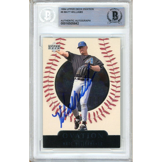 Matt Williams AZ Diamondbacks Signed 1999 Upper Deck Ovation Card BAS Auth Auto Slab