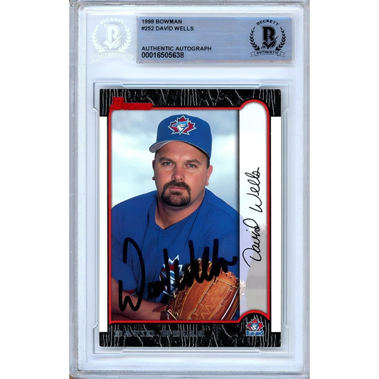 1999 Bowman #252 — David Wells Toronto Blue Jays Autographed Trading Card — Beckett Authentication