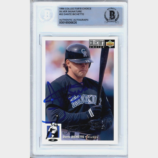1994 UD Collectors Choice #52 — Dante Bichette Colorado Rockies Autographed Trading Card — Beckett Authentication