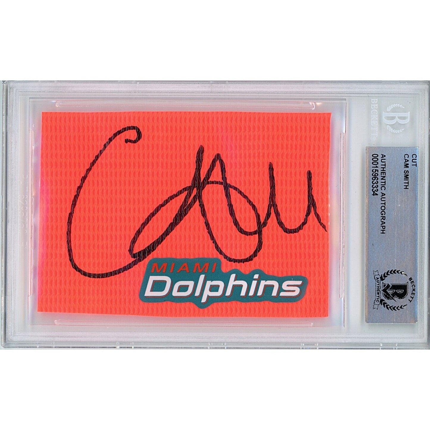 — Cam Smith Miami Dolphins Autographed Trading Card — Beckett Authentication