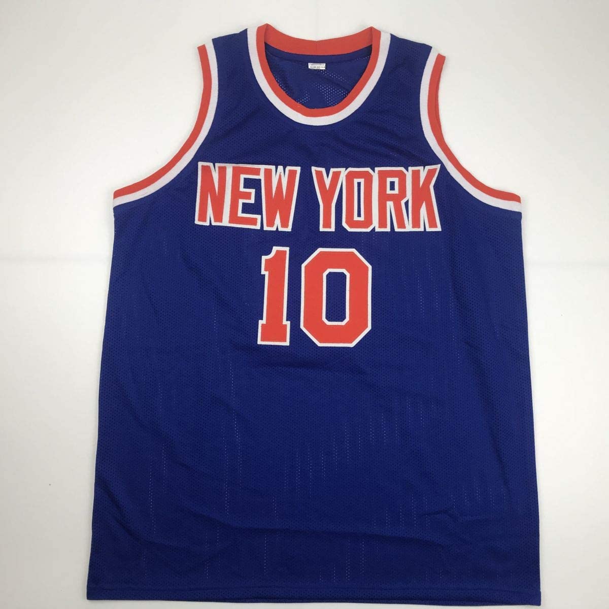 Autographed/Signed Walt Frazier New York Blue Basketball Jersey PSA/DNA COA - Sport Cards