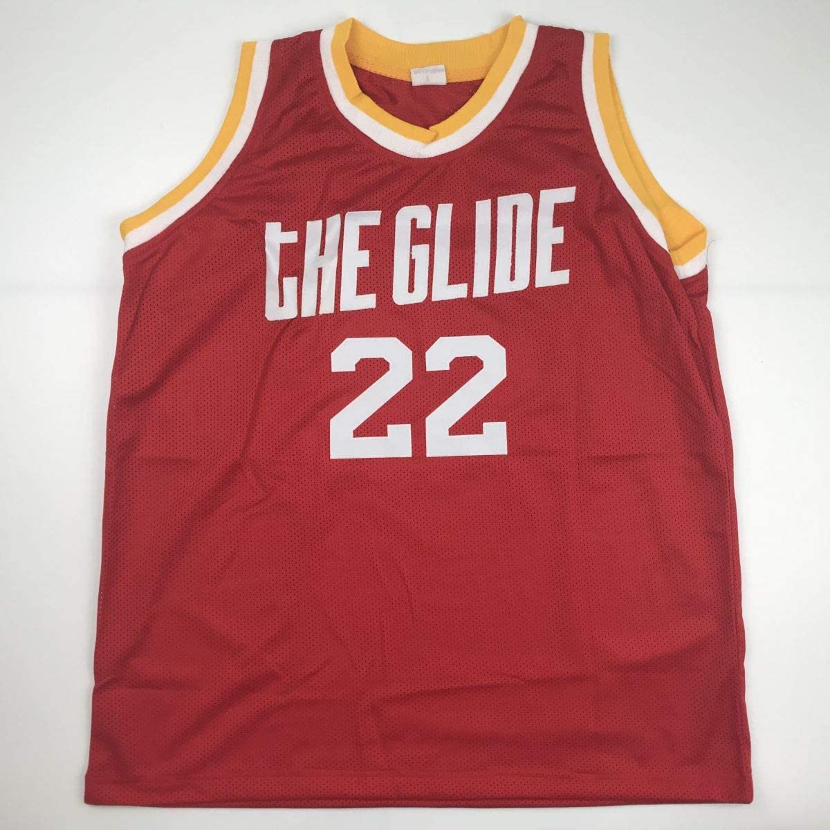 Autographed/Signed Clyde Drexler Houston Red Basketball Jersey Beckett BAS COA - Sport Cards