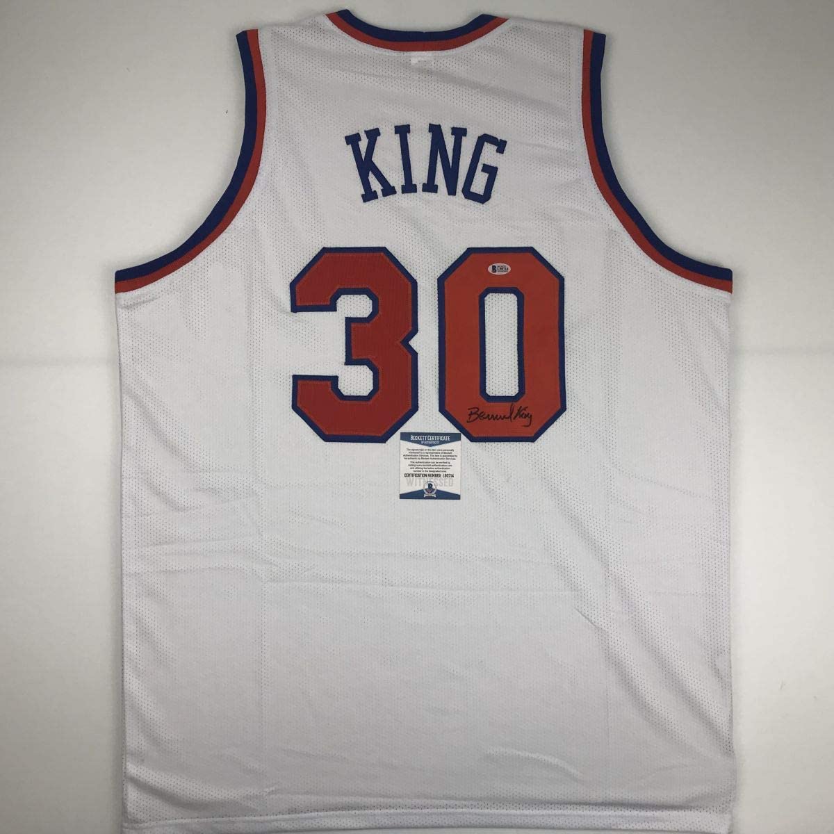 Autographed/Signed Bernard King New York White Basketball Jersey Beckett BAS COA - Sport Cards