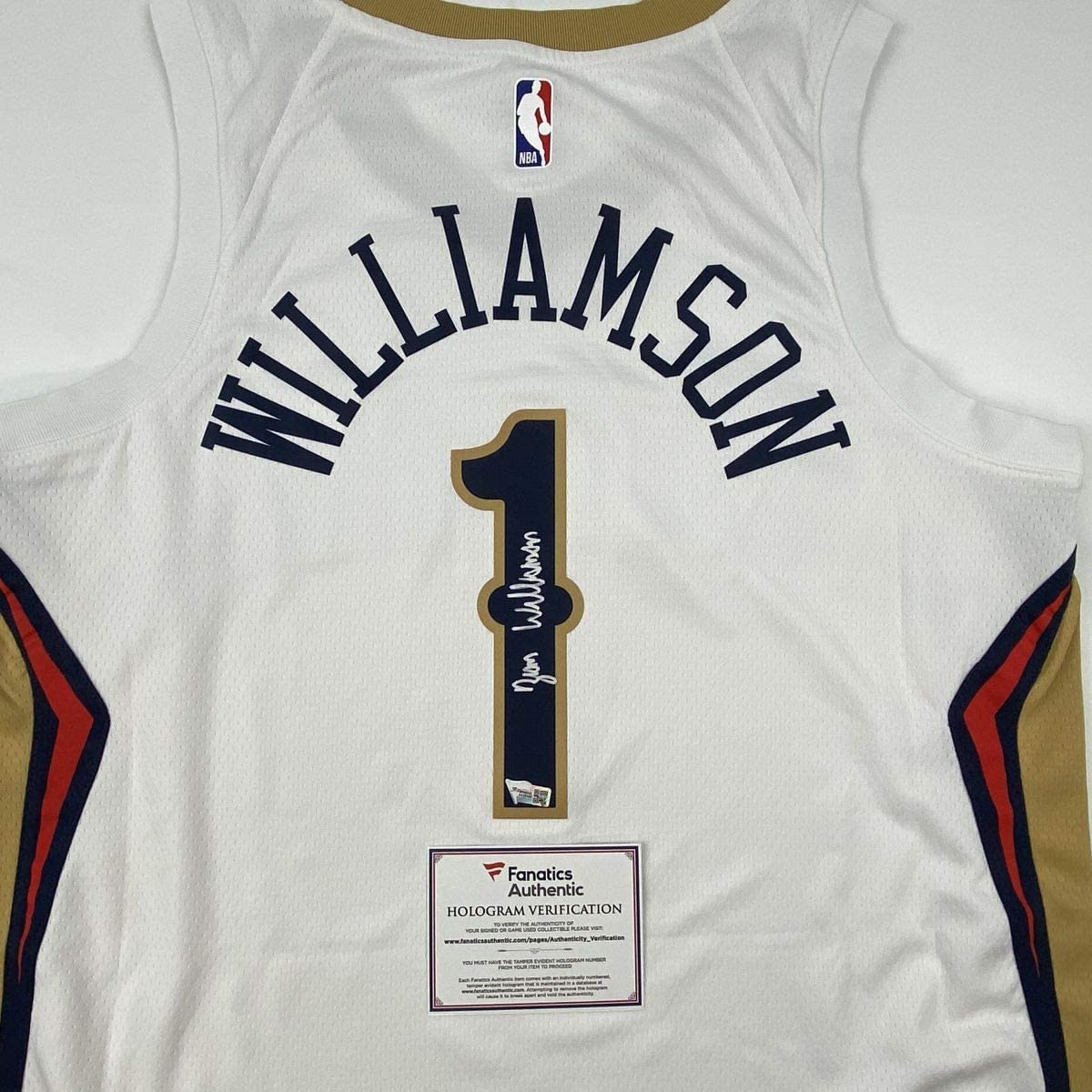 Autographed/Signed Zion Williamson New Orleans Pelicans White Swingman Nike Basketball Jersey Fanatics COA - Sport Cards
