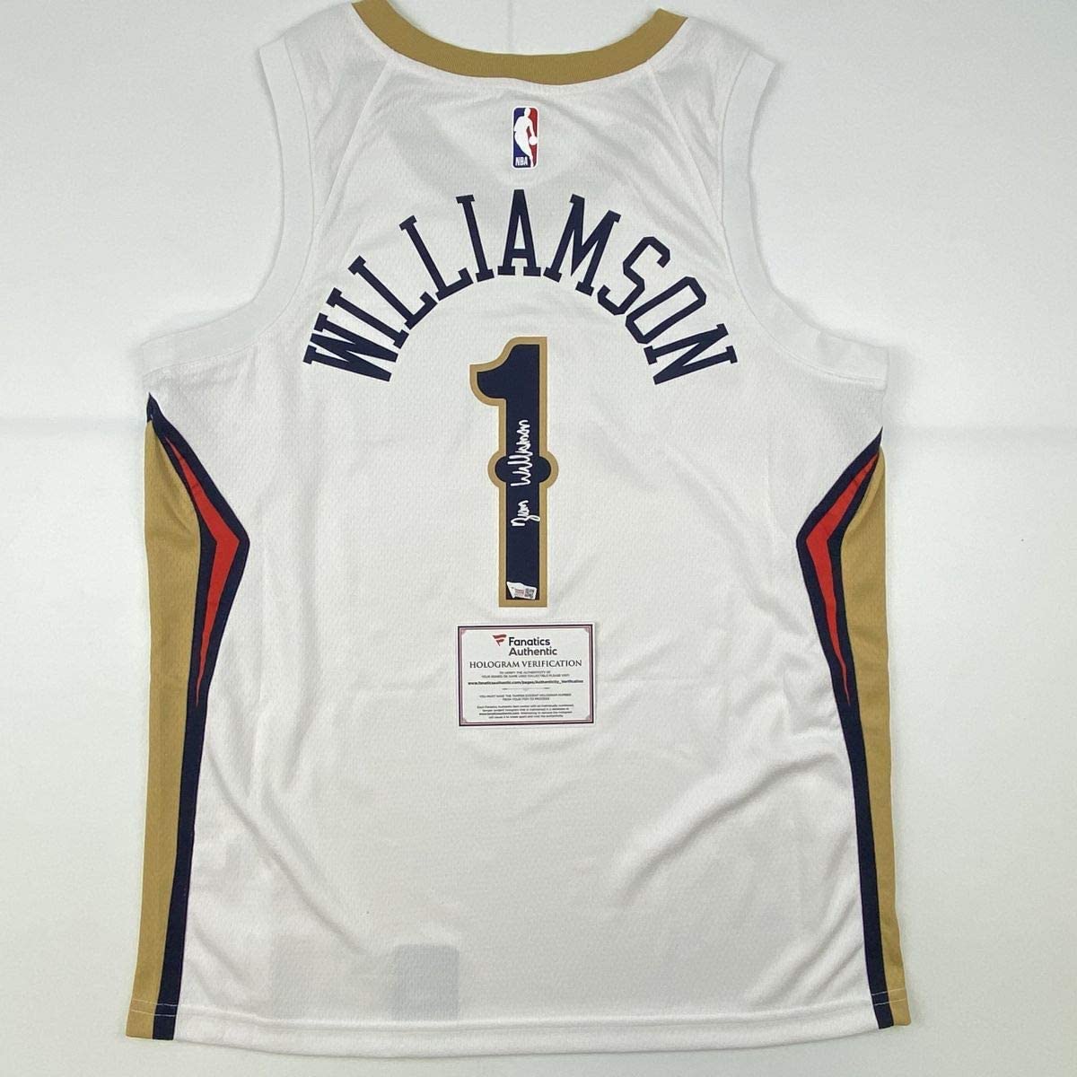 Autographed/Signed Zion Williamson New Orleans Pelicans White Swingman Nike Basketball Jersey Fanatics COA - Sport Cards