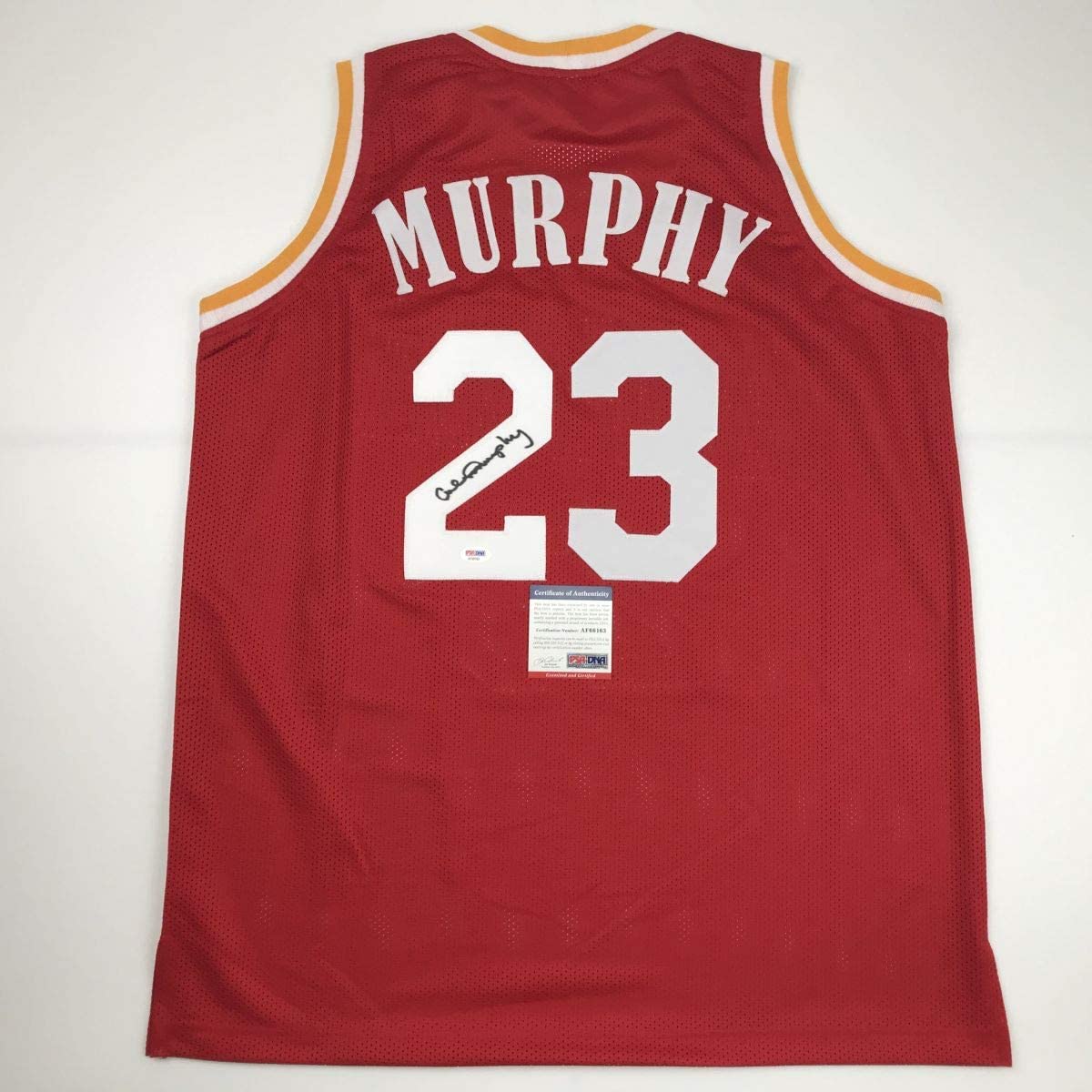 Autographed/Signed Calvin Murphy Houston Red Basketball Jersey PSA/DNA COA - Sport Cards