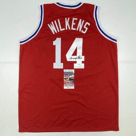 Autographed/Signed Lenny Wilkens St. Louis Red Basketball Jersey JSA COA - Sport Cards