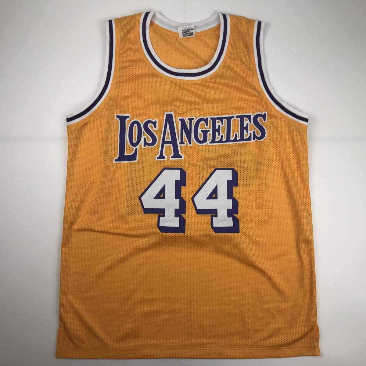 Autographed/Signed Jerry West Los Angeles LA Yellow Basketball Jersey JSA COA - Sport Cards