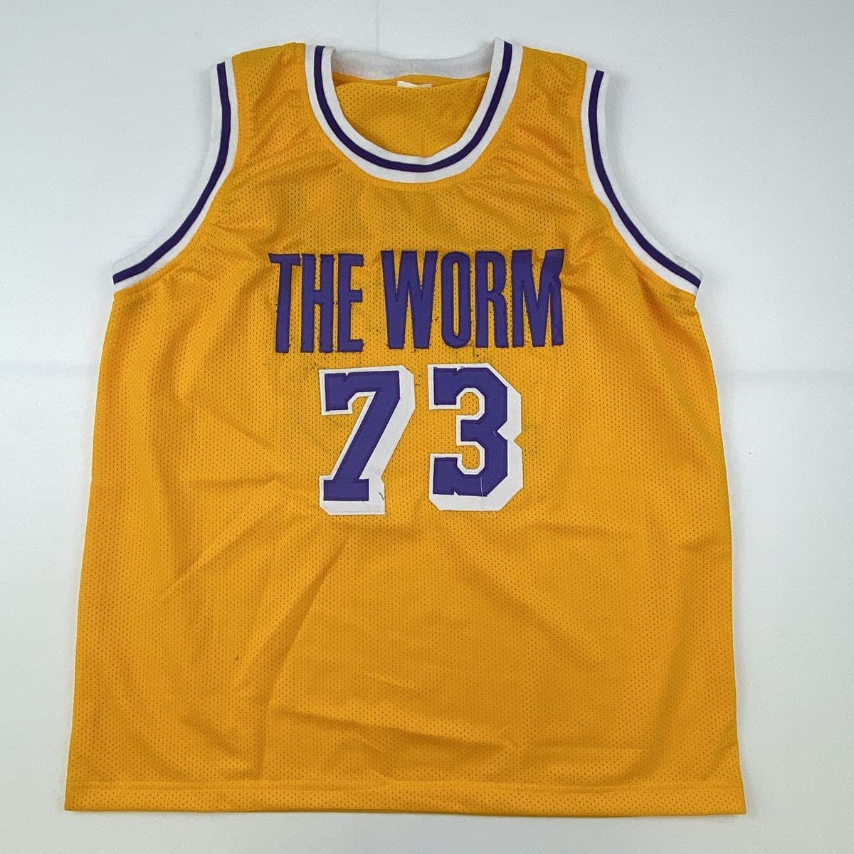 Autographed/Signed Dennis Rodman Los Angeles LA Yellow Basketball Jersey JSA COA #2 - Sport Cards
