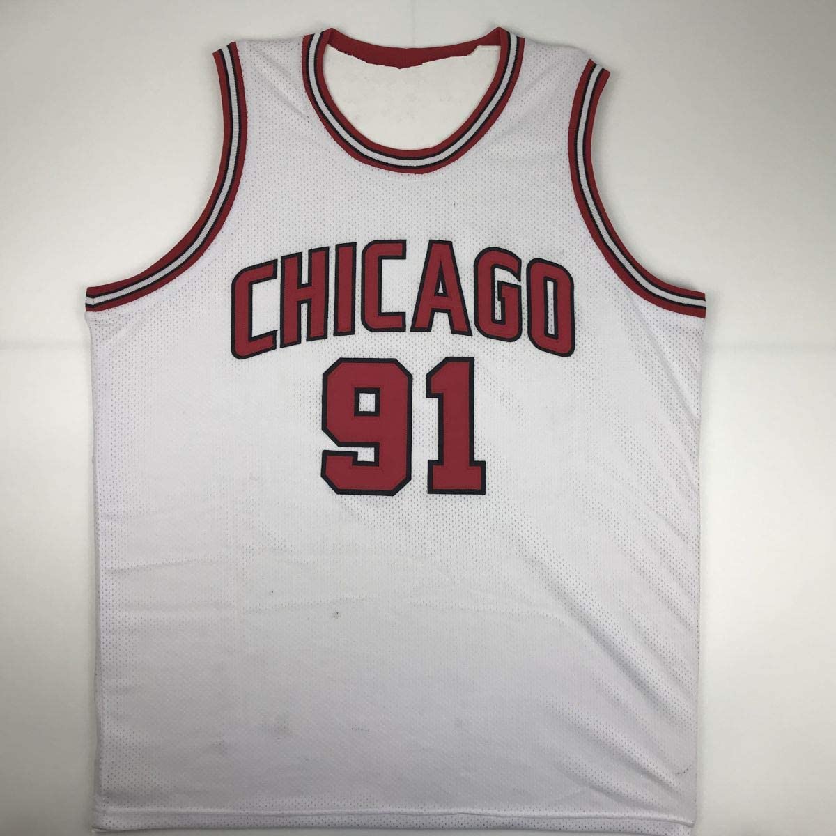 Autographed/Signed Dennis Rodman Chicago White Basketball Jersey JSA COA - Sport Cards