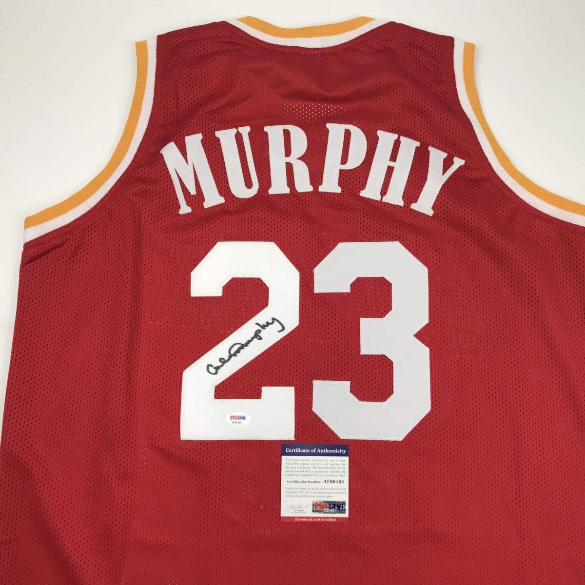 Autographed/Signed Calvin Murphy Houston Red Basketball Jersey PSA/DNA COA - Sport Cards