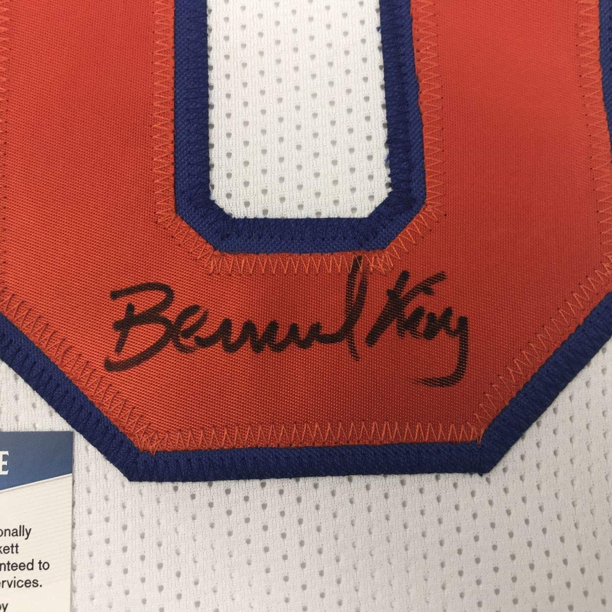 Autographed/Signed Bernard King New York White Basketball Jersey Beckett BAS COA - Sport Cards