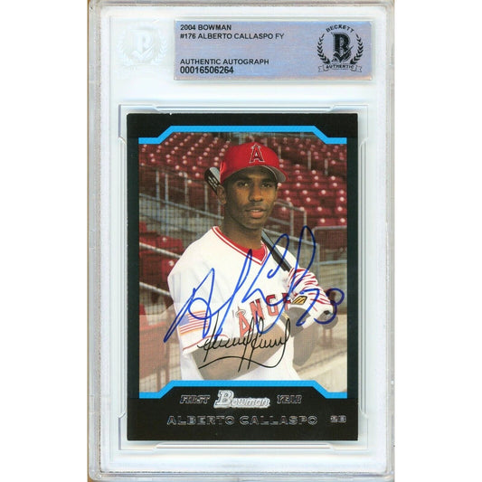 2004 Bowman #176 — Alberto Callaspo Los Angeles Angels Autographed Trading Card — Beckett Authentication