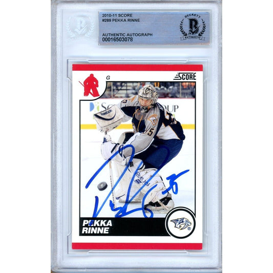 Pekka Rinne Nashville Predators Signed 2010-11 Score NHL Hockey Card Beckett Auth Auto