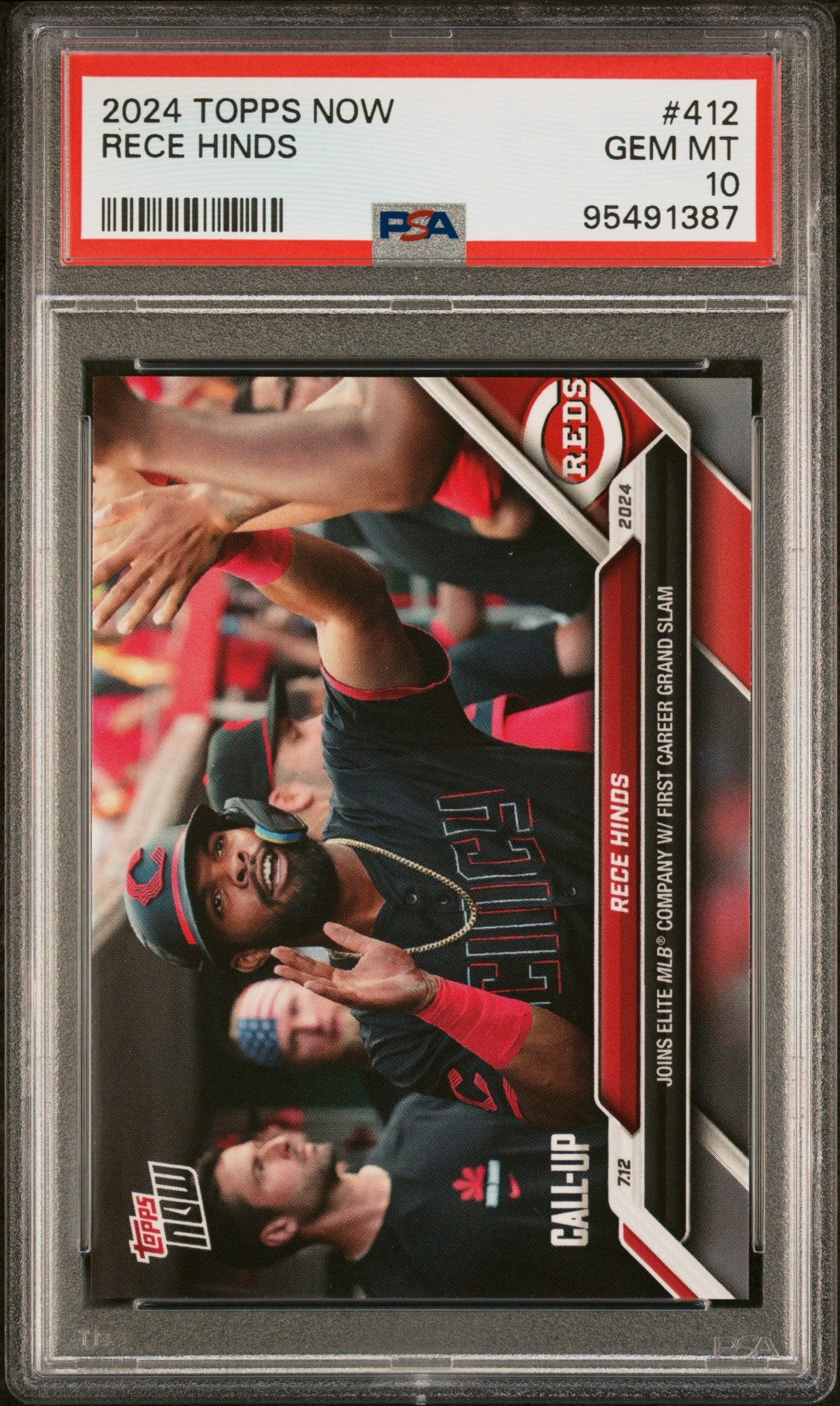 Graded 2024 Topps Now Rece Hinds #412 Rookie RC Baseball Card PSA 10 Gem Mint