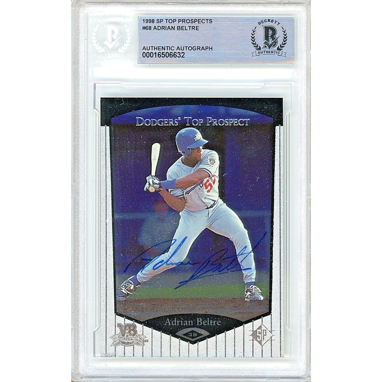 1998 SP Top Prospects #68 — Adrian Beltre LA Dodgers Autographed Trading Card — Beckett Authentication