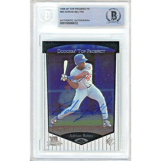 1998 SP Top Prospects #68 — Adrian Beltre LA Dodgers Autographed Trading Card — Beckett Authentication