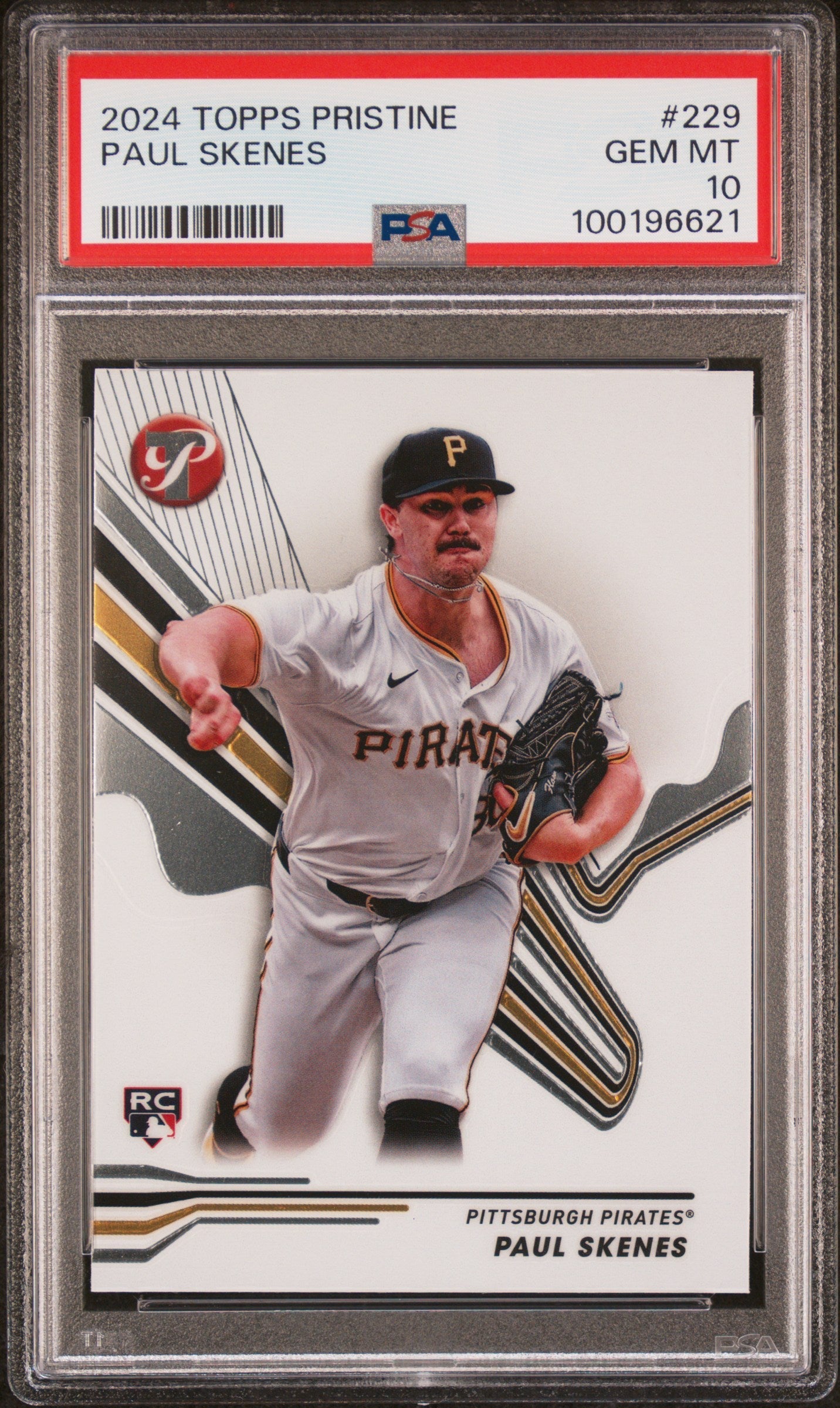 Graded 2024 Topps Pristine Paul Skenes #229 Rookie RC Baseball Card PSA 10 Gem Mint