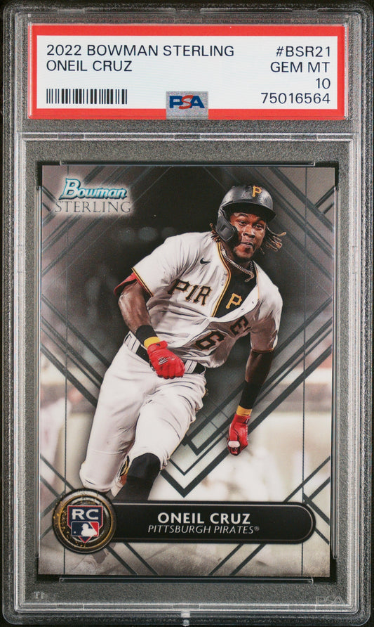 Graded 2022 Topps Bowman Sterling Oneil Cruz #BSR21 Rookie RC Baseball Card PSA 10 Gem Mint