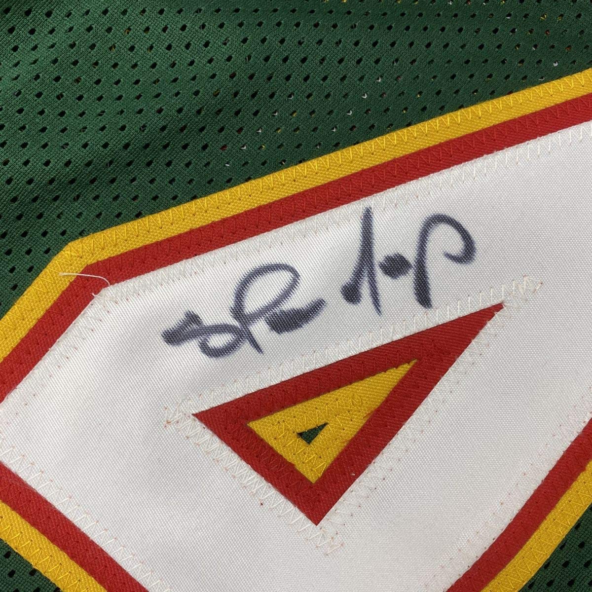 Autographed/Signed Shawn Kemp Seattle Dark Green Basketball Jersey PSA/DNA COA - Sport Cards