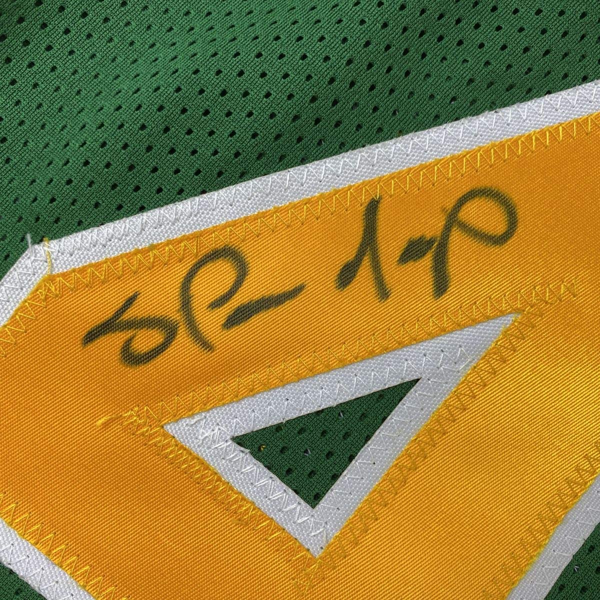 Autographed/Signed Shawn Kemp Seattle Green Basketball Jersey JSA COA - Sport Cards