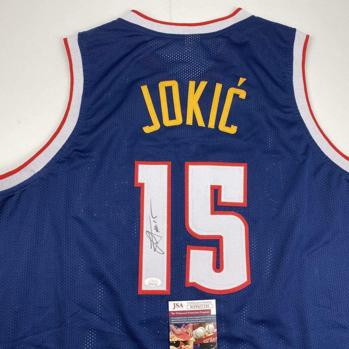 Autographed/Signed Nikola Jokic Denver Dark Blue Basketball Jersey JSA COA - Sport Cards
