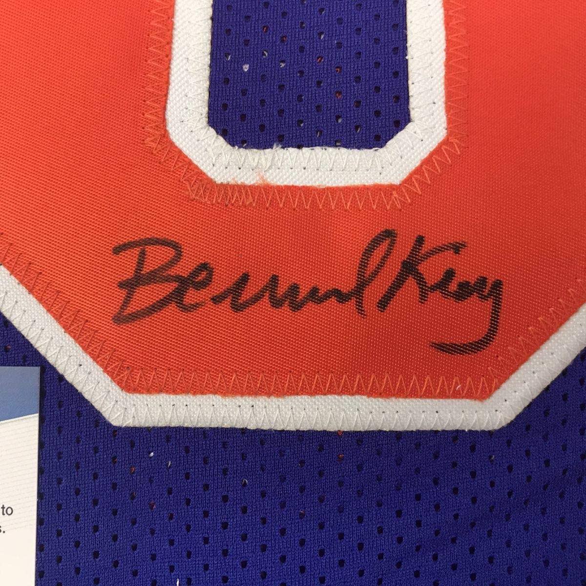 Autographed/Signed Bernard King New York Blue Basketball Jersey Beckett BAS COA - Sport Cards