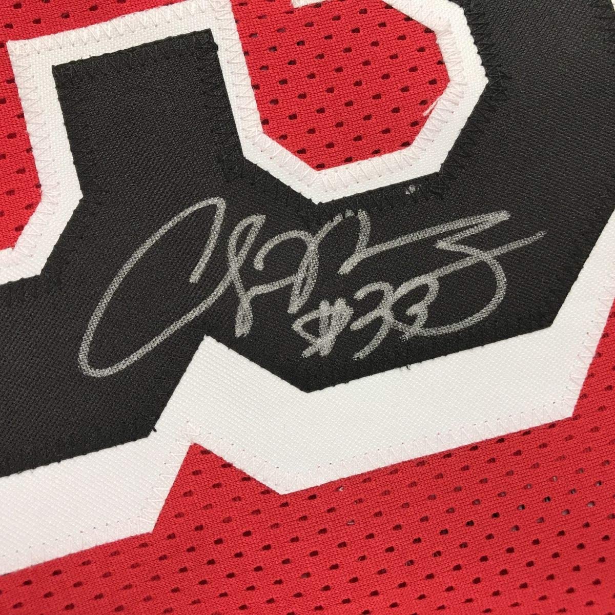 Autographed/Signed Alonzo Mourning Miami Red Basketball Jersey JSA COA - Sport Cards