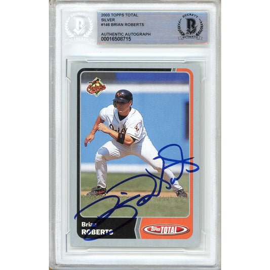 2004 Topps Total #146 — Brian Roberts Orioles Autographed Trading Card — Beckett Authentication
