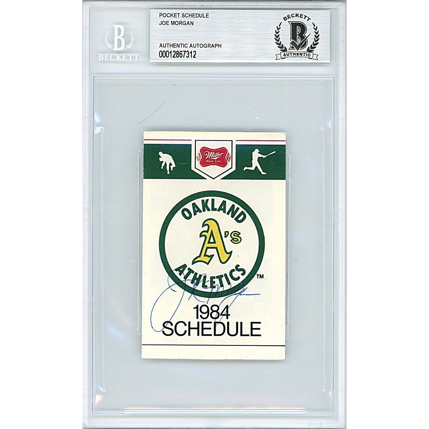 1984 #te — Joe Morgan Oakland Athletics Autographed Trading Card — Beckett Authentication